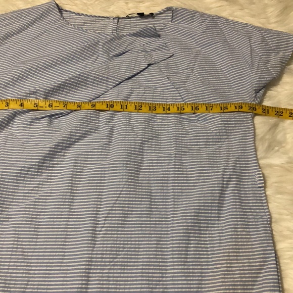 Hugo Boss Gorinna1 white and light blue striped dress size 6 - Picture 2 of 8